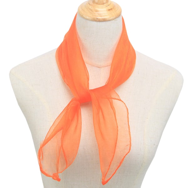 Damhals sidenscarf Transparent Elegant Wrap Shawl Party orange 60*60CM