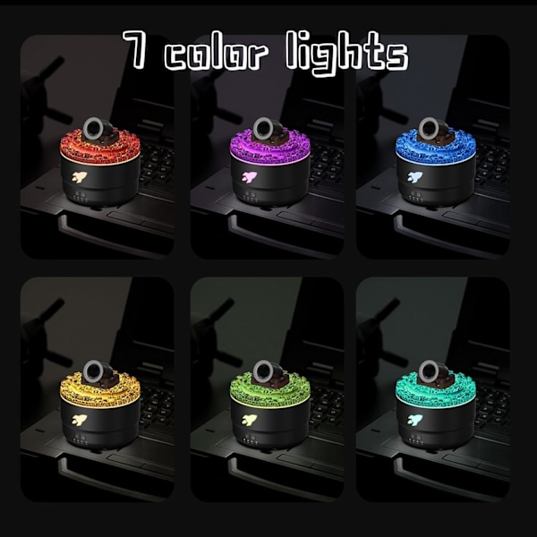 Cannon Blast Aroma Luftfukter, Stille Diffuser, Vannløs Auto Avstengning Aromaterapi Diffuser for Soverom, for Hjem Black