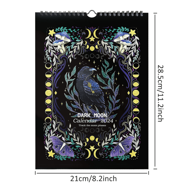 2024 Forest Lunar Calendar Dark Moon Animal Alves Väggkalendrar Heminredning