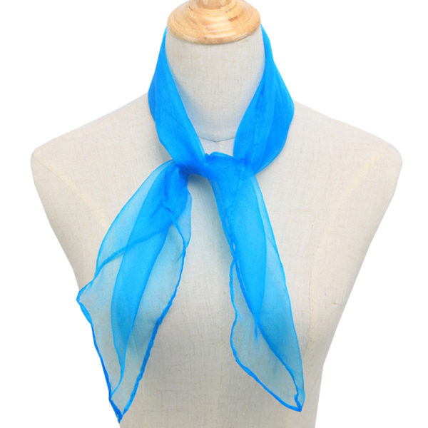 Damhals sidenscarf Transparent Elegant Wrap Shawl Party Royal blue 60*60CM