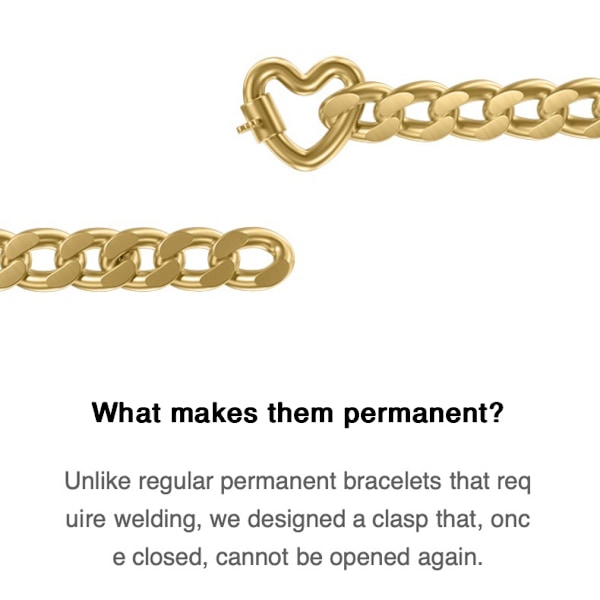 Permanent Armband Set Forever Armband Tillverkning för Par Present Vänarmband Låst Armband Jul Alla Hjärtans Dag Armband Smycken Present 1Pair Black