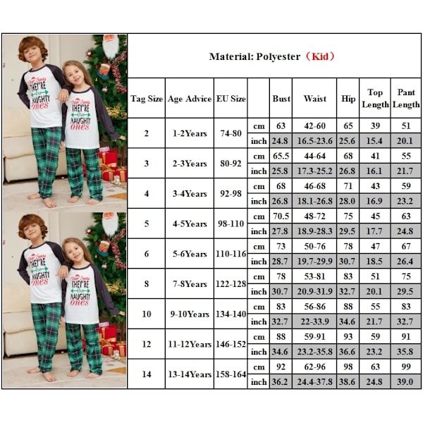 Familjematchande Julpyjamas för Vuxna, Barn och Bebis - Julpyjamas, Nattkläder, Pyjamasuppsättning Kids 11-12Years