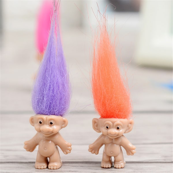 10st Mini Vintage Troll Lucky Doll Små actionfigurer