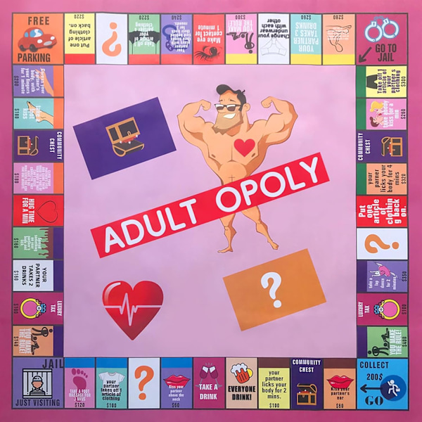 Adultopoly Brädspel, Parspel för Vuxna, Alla Hjärtans Dag Presenter till Honom Henne Pojkvän Flickvän, Födelsedag Dejtkväll Presenter till Make Fru