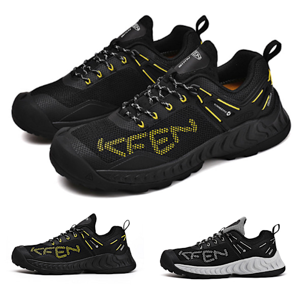 Keen Herre NXIS EVO Vandtæt Sko Løbesko Træningssko Vandresko Black Grey 44