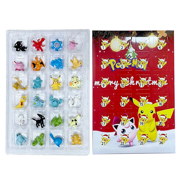 24 Dages Julekalender Pikachu Figurer Legetøj Nedtælling Blind Box Julegaver