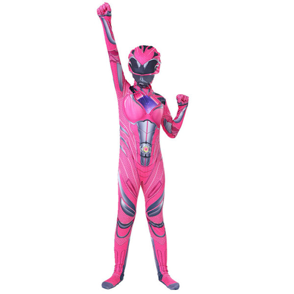 Barn Power Rangers Cosplay Jumpsuit Party Fancy Kostym Scenföreställning Klä Upp Pink 150cm