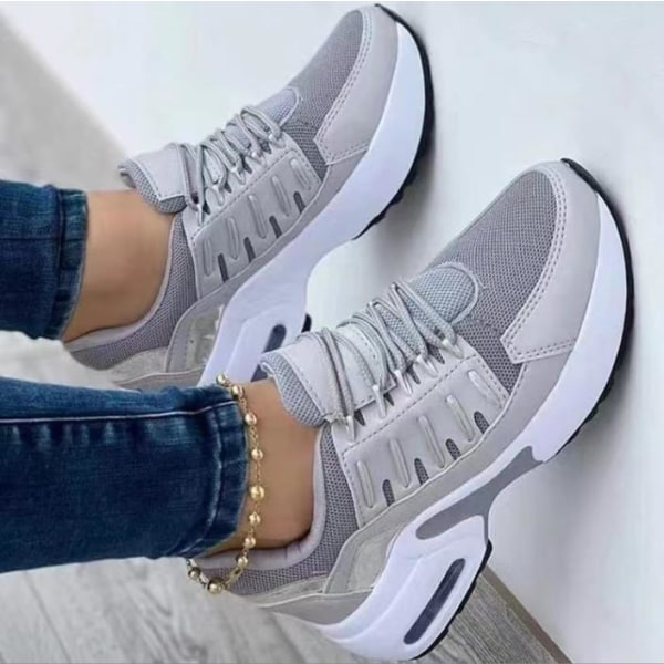 Kvinnor Tränare Fitness Löp Sneaker Walking Skor grey 38