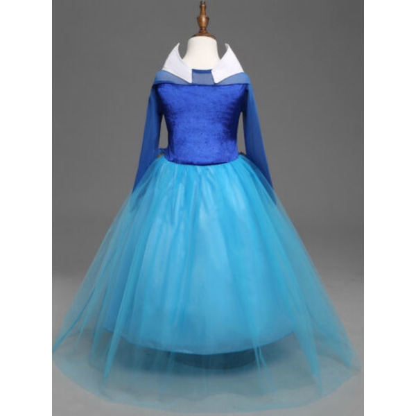 Halloween Barn Flickor Cosplay Festdräkter Prinsessklänningar Blue 4-5 Years