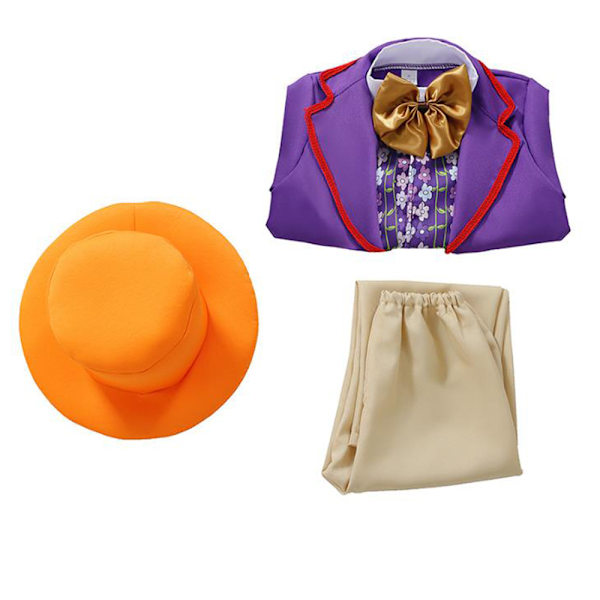 Charlie och chokladfabriken Willy Wonka Cosplay-dräkt Barn Pojkar Halloweenfest Prestationskläder Julgåva #3-Wonka Orange Hat M