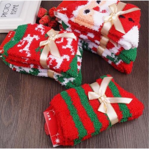 Dame Herre Termiske Jule Fluffy Sokker Ankelvarmer Seng Sokk Vintergaver Christmas B 1 Pair