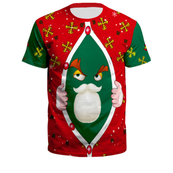 Jul Xmas grafiskt print Kvinnor Män Kortärmad T-shirt M Style 3XL