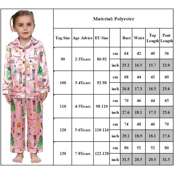 Flickor Outfit Set Söt Casual Två-Delar Set Pyjamas För Barn Långärmad Med Byxa Matchande Set Nattkläder Set För Musikälskare Fans White 110cm