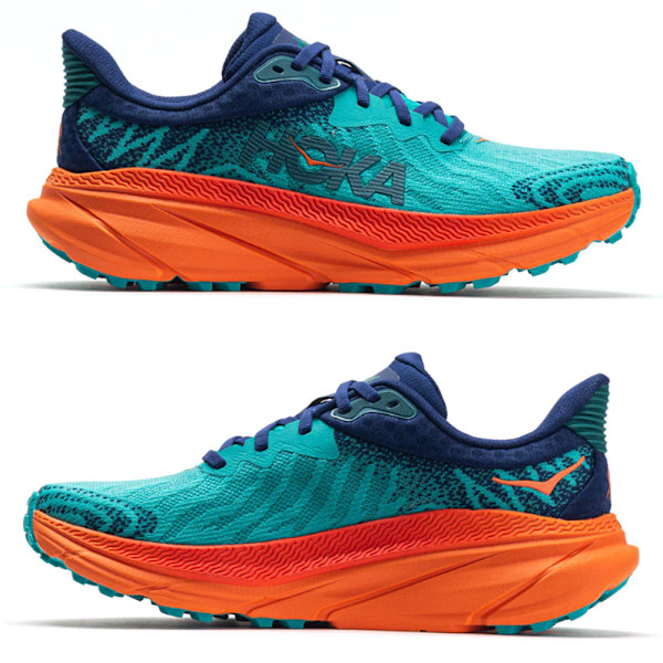 HOKA ONE ONE Challenger ATR 7 Damskor Lågprofil Löpskor för Asfalt Blue + Orange 36.5