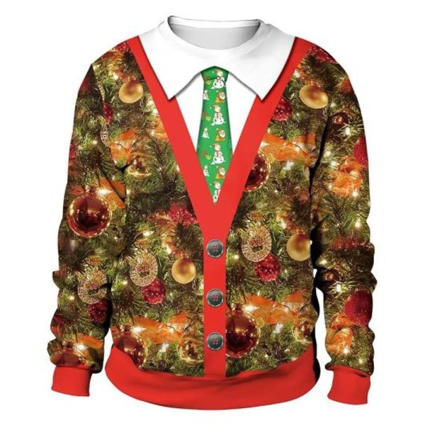 Unisex Stygg Julegenser Trykt Genser, 3D Morsom Digitaltrykk Sweatshirt #5 L