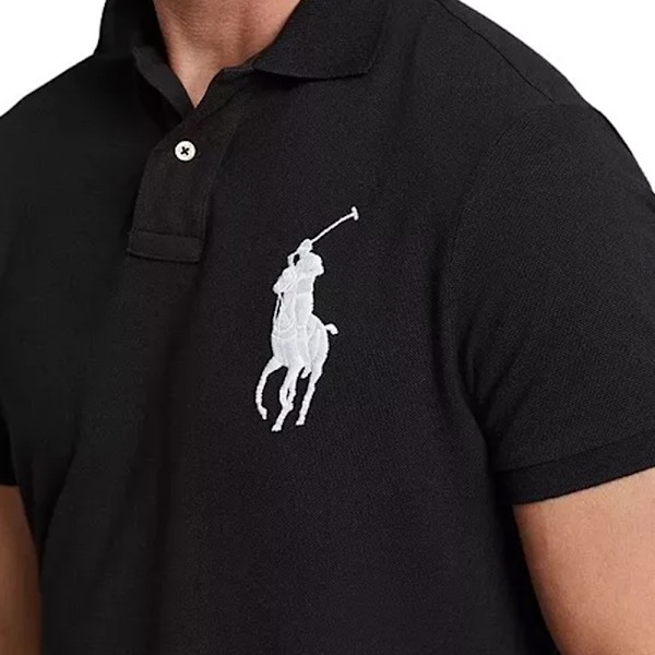 POLO RALPHLAUREN SLIM FIT BOMULLSPIKÉTRÖJA Black S