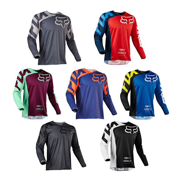 MTB Team Tröja Herr Rundhalsad T-shirt Unisex Mountainbike Långärmad Sporttröja Mountainbike T-shirt Snabbtorkande #5 M