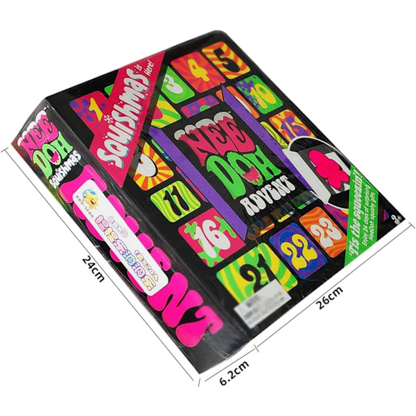 Nee Doh Squishmas Adventskalender 2024 - 24 Dagar Nedräkning med NeeDoh Squishy Klämleksaker 24PCS
