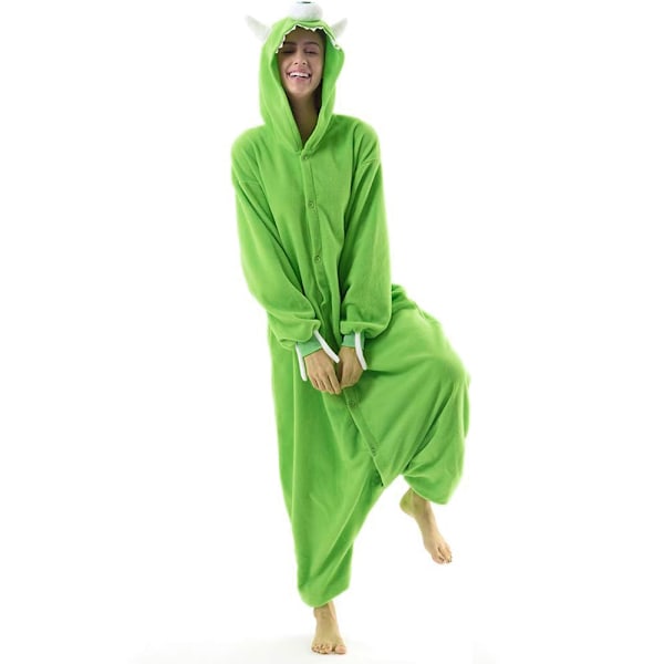 Unisex Voksen Jule Onesie Pyjamas til Kvinder Lynlås Hætte Jumpsuit Voksen Plys Heldragt Nattøj Lange Ærmer F S