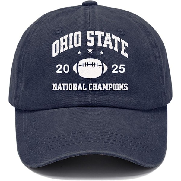 National Champions 2025 Caps, Fotballmesterskap Utendørs Baseball Sportshatt Dark Blue