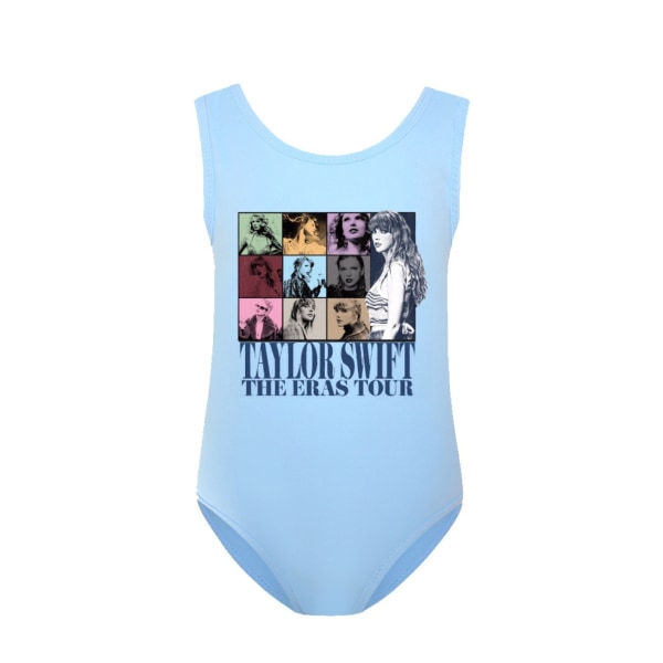 Taylor Swift Kid Girl The Eras Tour Simdräkt One Piece Baddräkt Badkläder Light Blue 160cm