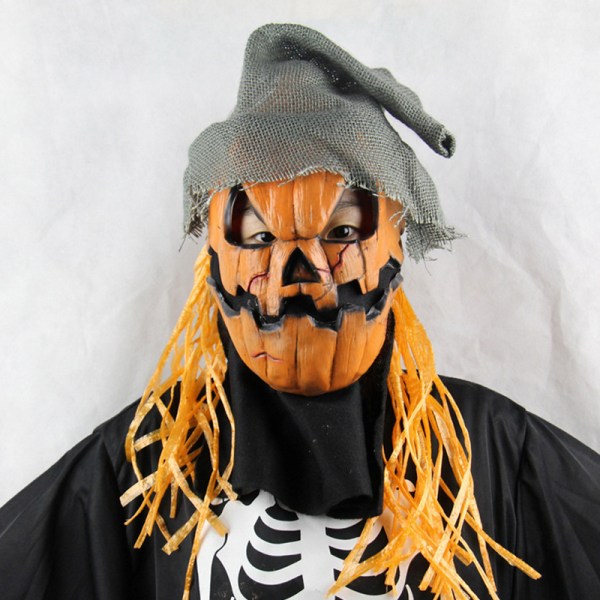 Pumpkin Scarecrow Mask Halloween Cosplay Dekor Kostym rekvisita