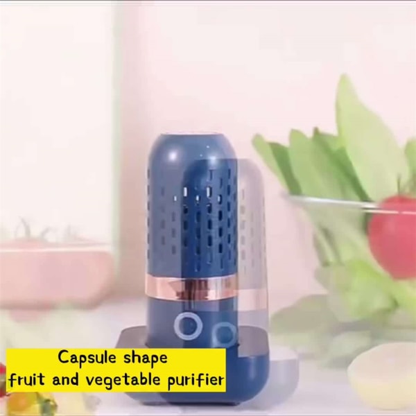 Portabel Capsule Shape Food Purifier Rengöringsanordning för rengöring av frukter grönsaker kött