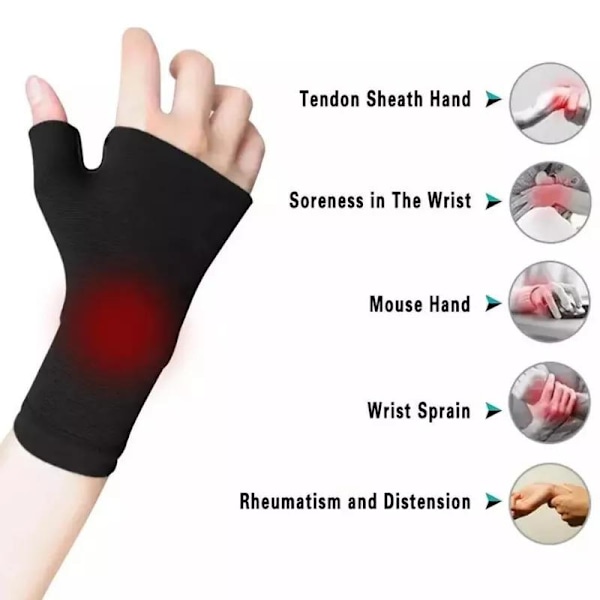 Handledsstöd Tumme Handskar Tumartrit Handskar Tumartrit Handledsstöd För Tumme Handledssmärta Lindring Sport Smärtlindring - 1 Par Black L