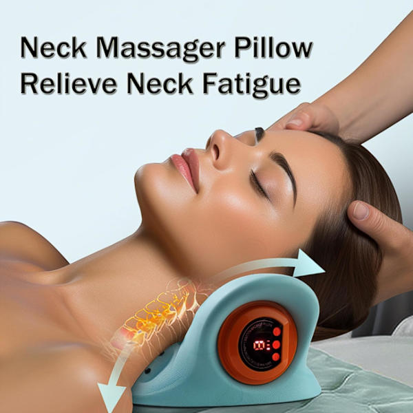 Nakkemassageapparat, Bærbar Shiatsu Massagepude, Nakke- og Skuldermassageapparat med Varme, Lindrer Ryg- og Nakkesmerter