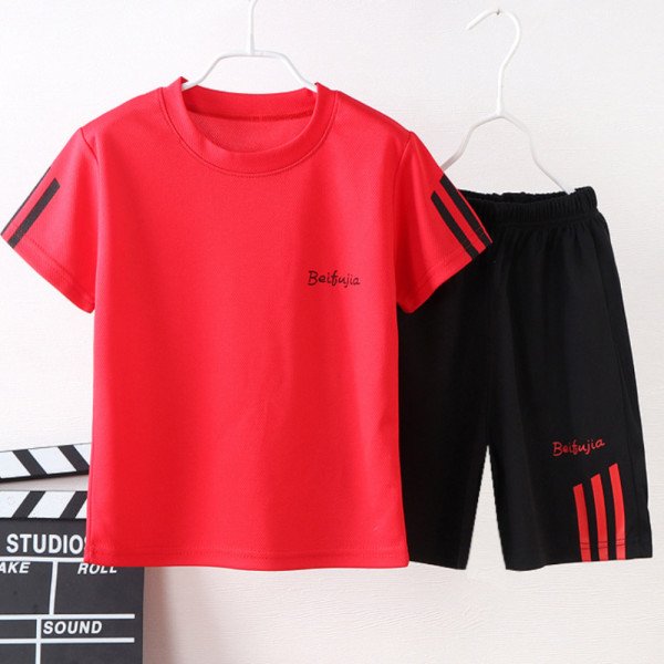 Barnkläder Sport Kortärmad T-shirt & Shorts Loose Fit red 110cm 96a4 | red  | 110cm | Fyndiq