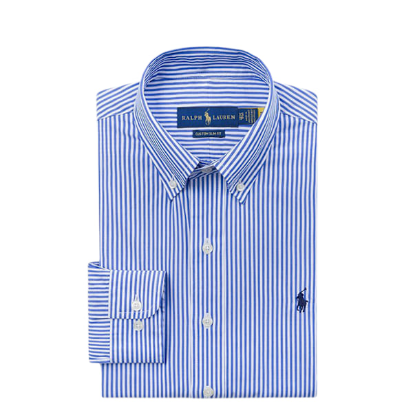Ralph Lauren miesten pitkähihainen kauluspaita ranta rento brodeerattu paita iso miesten rento paita napitettava pusero t-paita toppi Blue M