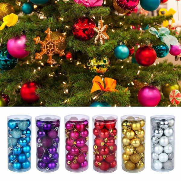 Julgranskulor Ornament Hängen Xmas Decor Baubles 24st/Box Black
