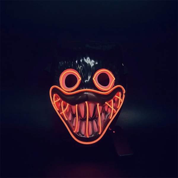 Halloween LED-glödmask skrämmande filmkostym festivalfest rekvisita Black