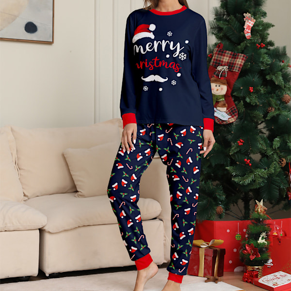 Julpyjamas för Familjen - Matchande Pyjamas med Tomteluva Tryck för Vuxna, Barn och Spädbarn - Nattkläder Women XL