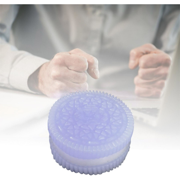 Pink Cookie Squishy, Taba Squishy, Pink Squishy, Kiks Stress Relief Legetøj, Fidget Legetøj til Angst & Afslapning | Perfekt Skrivebordstilbehør til Voksne Purple