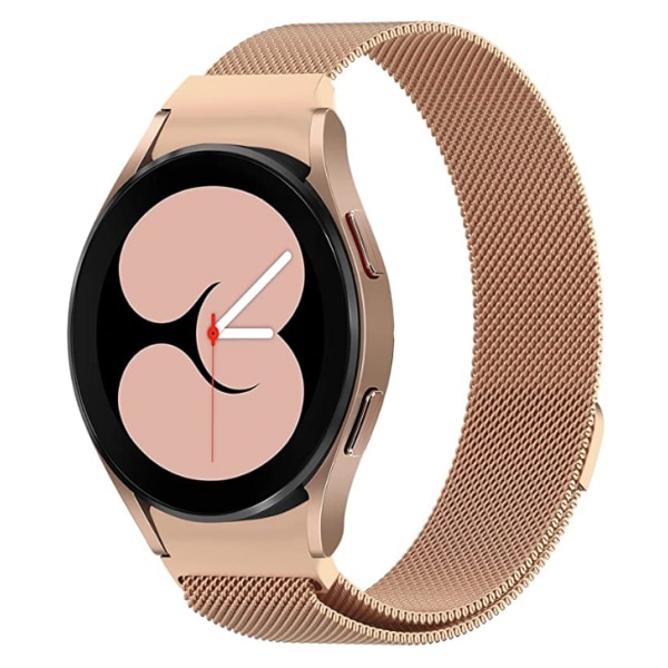 För Galaxy Smart Watch 4 Flätad rem i rostfritt stål rose gold