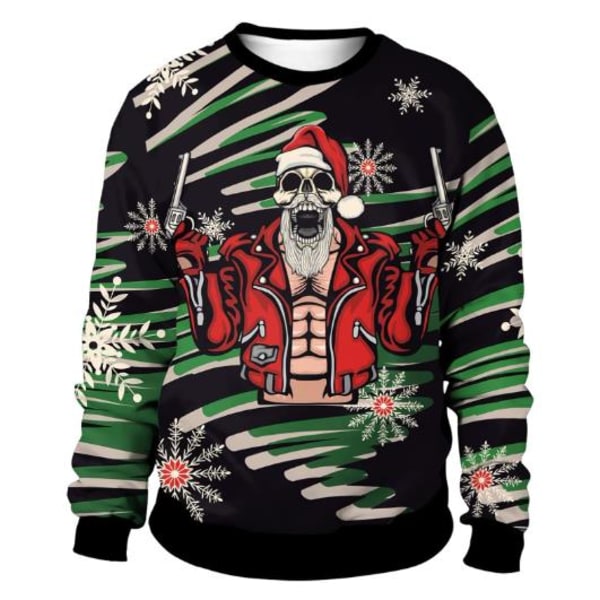 Unisex Stygg Julegenser Trykt Genser, 3D Morsom Digitaltrykk Sweatshirt #2 XL