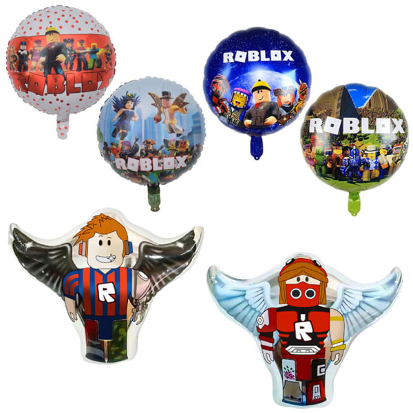 Barn Pojkar Flickor Födelsedag dekoration Ballonger Banner Supplies Set Folieballong Färgrik Roblox