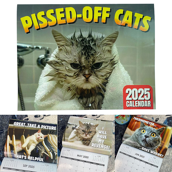 Julkalender, 2025 Peed Off Cats Kalender Rolig Katt Tema Presenter För Kattälskare. 2025 Arg Katt Kalender Personlig Kreativ Kalender Arg Katt