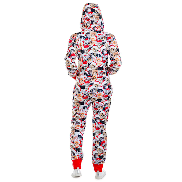 Damjulklänning med Huva, Jultryck, Pyjamas Jumpsuit, Loungewear, Kläder, Blixtlås C M