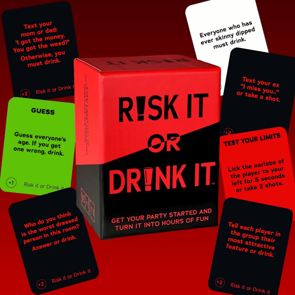 2025 UUSI Risk It Or Drink It Korttipeli Juomapeli Opiskelijabileisiin