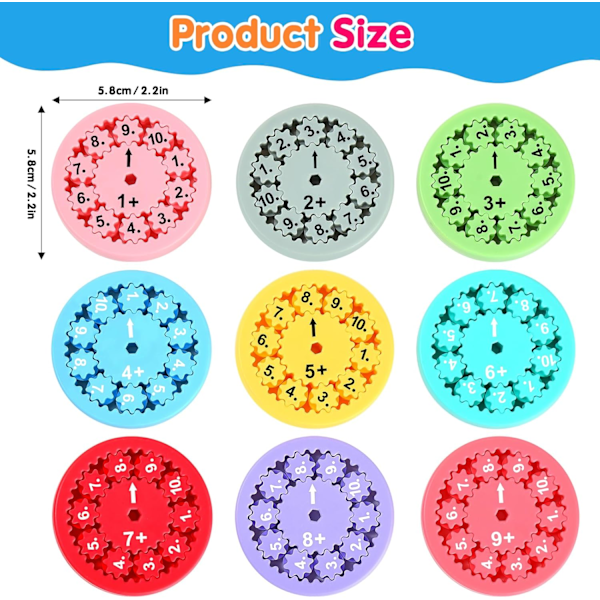 9 st Math Fidget Spinners, Pedagogiska Matematikfakta Fidget Spinners - Lär dig Addition & Subtraktion - Perfekt för Stimmers Addition and subtraction