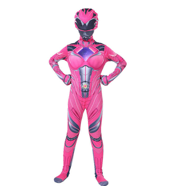 Barn Power Rangers Cosplay Jumpsuit Party Fancy Kostym Scenföreställning Klä Upp Pink 160cm