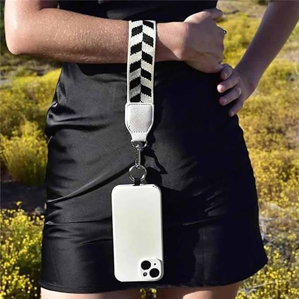 Justerbar mobiltelefon-charm med glidelåspose, telefonstropp, anti-tapt telefon-håndleddsstropp B