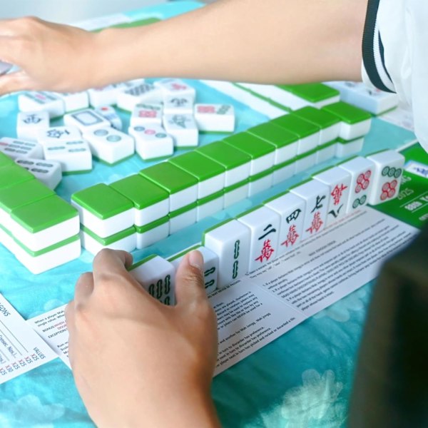 2025 Mahjong -kortit, 4 kpl viralliset standardikäsien säännöt Mah-Jongg -kortit vihreä 4PCS