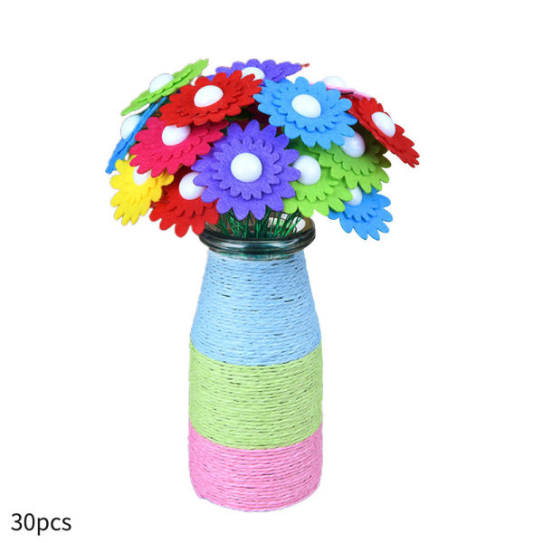 Barn Flickor DIY hantverk Gör din egen blomsterbukett med knappar och filtblommor Födelsedagspresent Colorful Flower