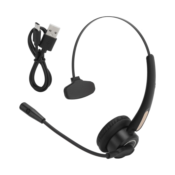 Bluetooth headset med mikrofon på örat trådlösa brusreducerande hörlurar för PC Laptop Skype