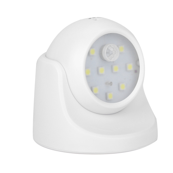 360° roterande smart LED-vägglampa med infraröd rörelsesensor (vit)