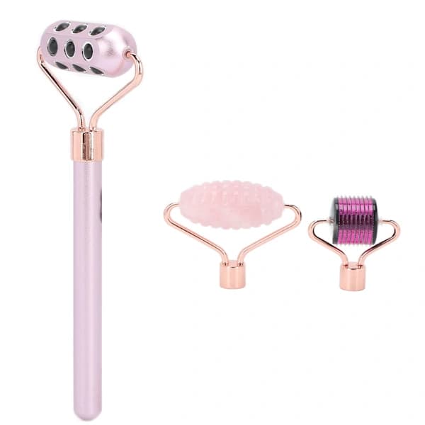 3-in-1 Jadekivi Gua Sha Kasvotyökalusetti & Mikroneularulla