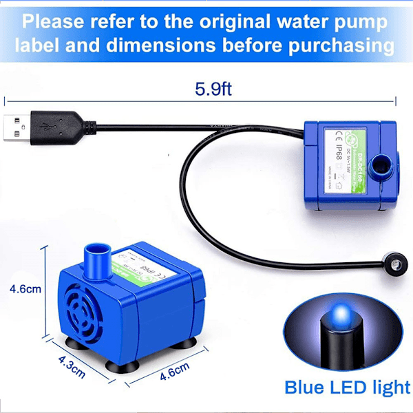 Automatisk husdjursvattenfontänpump